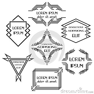 Set abstract badges and labels. Vector Illustration