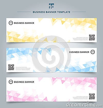 Set of abstract banner template yellow, blue, pink pastel color Stock Photo