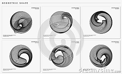 set of abstract blended lines design template. Blend lines abstract vector. Vector Illustration