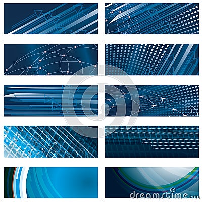 Set of abstract blue background Vector Illustration