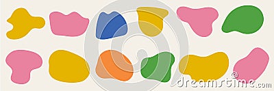 A set of abstract bounded rounded liquid blob shapes. Vector contemporary illustration. Irregular design elements on Vector Illustration