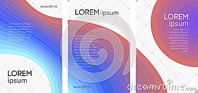 Set of abstract brochures, color lines. Vector Illustration