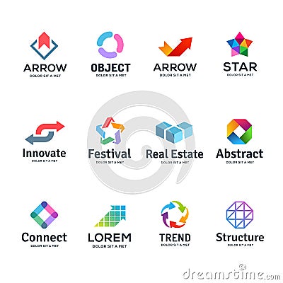 Set of abstract business logo icons Vector Illustration