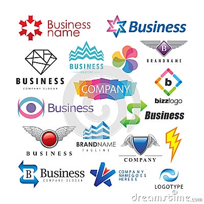 Set of abstract business logos Vector Illustration