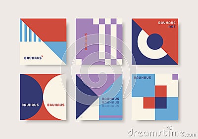 Set of abstract cards with geometric elements. Vector Illustration