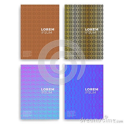 Set of Abstract Cards with Layers Overlap. Applicable for Covers, Placards, Posters, Flyers and Banner Designs. Stock Photo