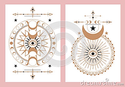 Set of abstract cards with unique design Vector Illustration