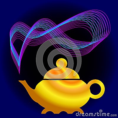 Abstract design element. Flowing particle waves. Stock Photo