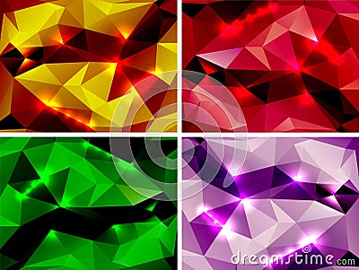 Set of abstract colorful backgrounds polygonal Vector Illustration