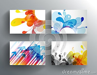 Set of abstract colorful cards. Vector Illustration