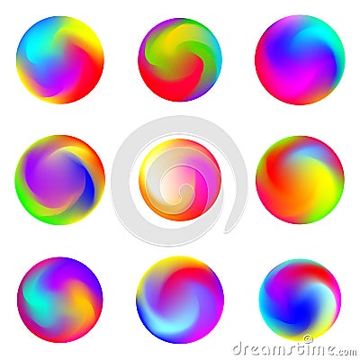 Set of abstract colorful gradients. Vector gradient abstract circles Vector Illustration