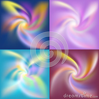 Set of abstract colorful twist shape Vector Illustration