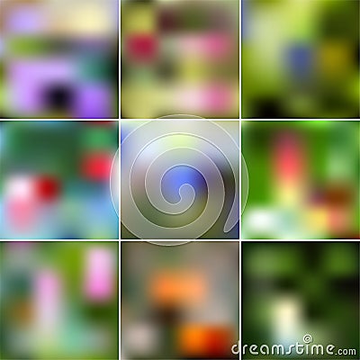 Set of Abstract Creative concept multicolored blurred background. For Web and Mobile Applications, art illustrations template desi Cartoon Illustration