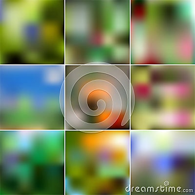 Set of Abstract Creative concept multicolored blurred background. For Web and Mobile Applications, art illustrations template desi Cartoon Illustration