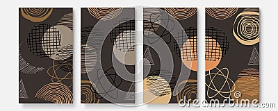 Set of abstract creative universal artistic templates Stock Photo