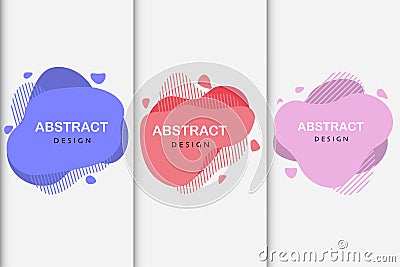 Set of abstract design liquid color shapes Vector Illustration