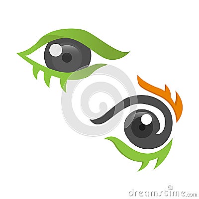 Set of abstract eyes Stock Photo