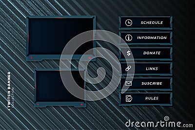 set abstract gaming panels twitch template design illustration Vector Illustration