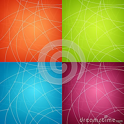 Set of Abstract Geometric Backgrounds Vector Illustration
