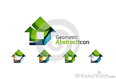 Set of abstract geometric company logo home, house Vector Illustration