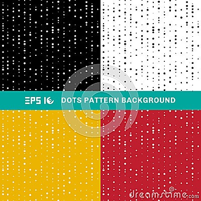 Set of abstract geometric dots pattern circles of random size on Vector Illustration