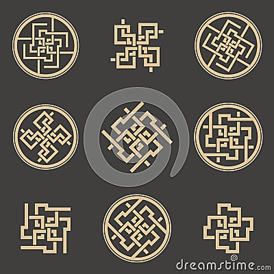 Set of abstract geometric symbols. Vector Illustration