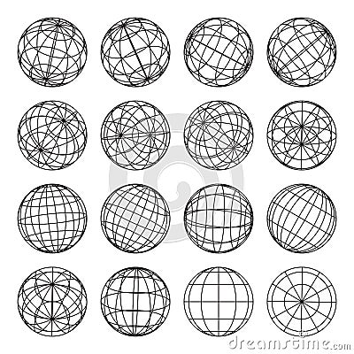Set of abstract globes, vector illustration Vector Illustration