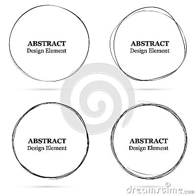 Set of abstract hand drawn circles for your design. Scribble cir Vector Illustration