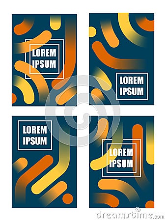 Set abstract modern different gradient geometric shape line background Stock Photo