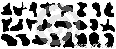 Set of abstract organic shapes. 24 abstract organic dropes. Vector illustration Cartoon Illustration