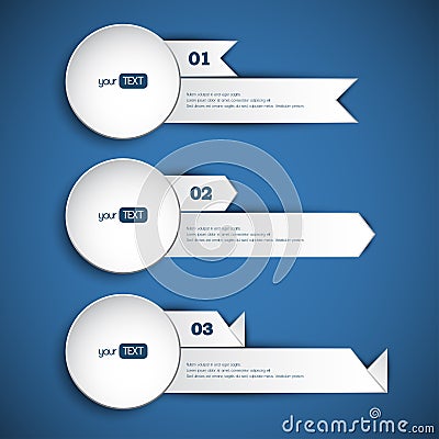 Set of 3 abstract paper banners Vector Illustration