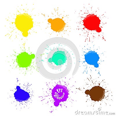 Set of Abstract Splashes of Colors Vector Illustration