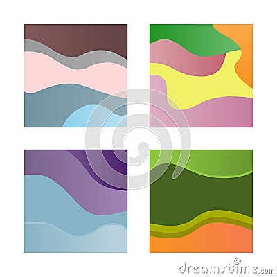 Set of abstract square backgrounds for design of posters, banners, cards, flyers, booklets. Vector Illustration