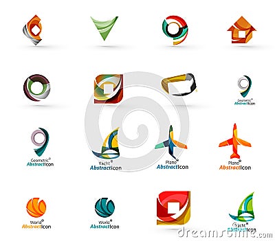 Set of abstract travel logo icons. Business, app Vector Illustration