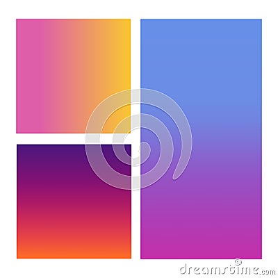 Set of abstract vector backgrounds blue, pink, purple and orange. Stock Photo