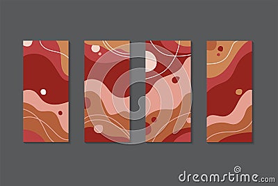 Set of abstract vertical banner background design template use dark variant colors Vector Illustration