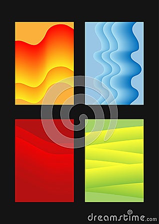 Set of abstract vertical templates for design. Colorful rectangular backgrounds. Vector Illustration