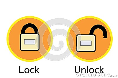 Set of access icons depicting a padlock Stock Photo
