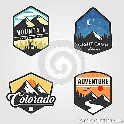 Set of adventure traveling logo vector outdoor illustration design Vector Illustration