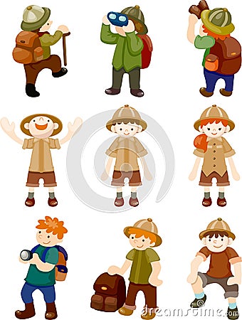 Set of Adventurer people Vector Illustration