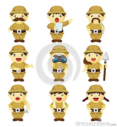 Set of Adventurer people Vector Illustration