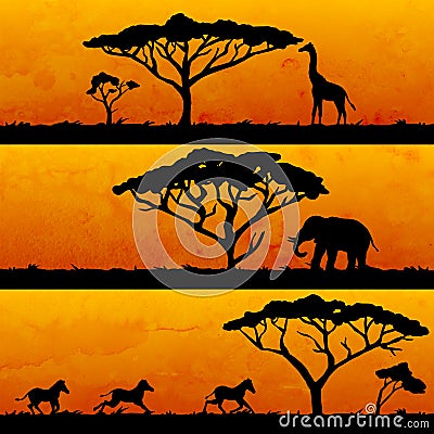 Set of African banners Vector Illustration