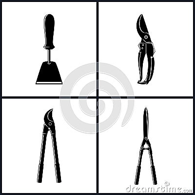 Set of Agricultural Tool Icons Vector Illustration