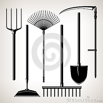 Set of Agricultural Tools Vector Illustration