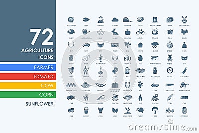 Set of agriculture icons Vector Illustration