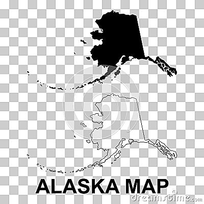 Set of Alaska map, united states of america. Flat concept icon vector illustration Vector Illustration