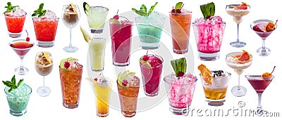 Set of alcoholic cocktails Stock Photo