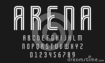 Set of alphabets lines font modern abstract Vector Illustration