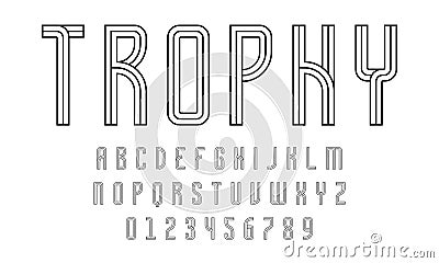 Set of alphabets lines font modern abstract Vector Illustration