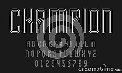 Set of alphabets lines font modern abstract Vector Illustration